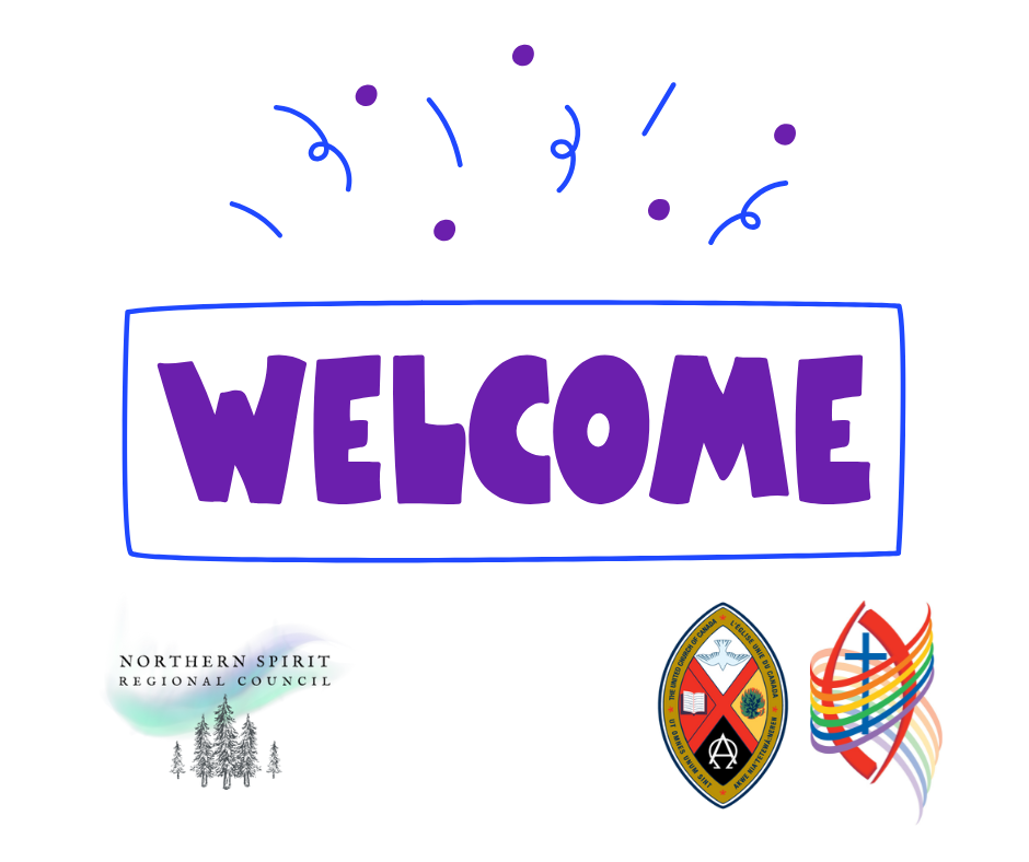 Welcome! graphic with Northern Spirit and United Church logos beneath.